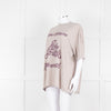 Acne Studios Grey Embroidered Slogan Oversized T-Shirt