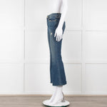 Frame Blue Denim Flared Cropped Jeans