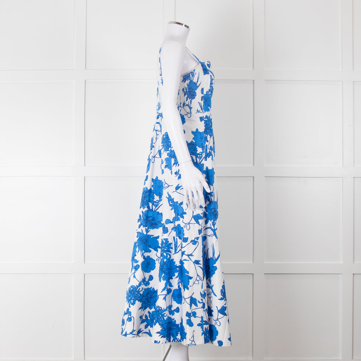 Me + Em Scribbled  Blue & White Flower Print Strappy Dress