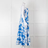 Me + Em Scribbled  Blue & White Flower Print Strappy Dress