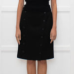 Burberry Black Button Up Pencil Skirt