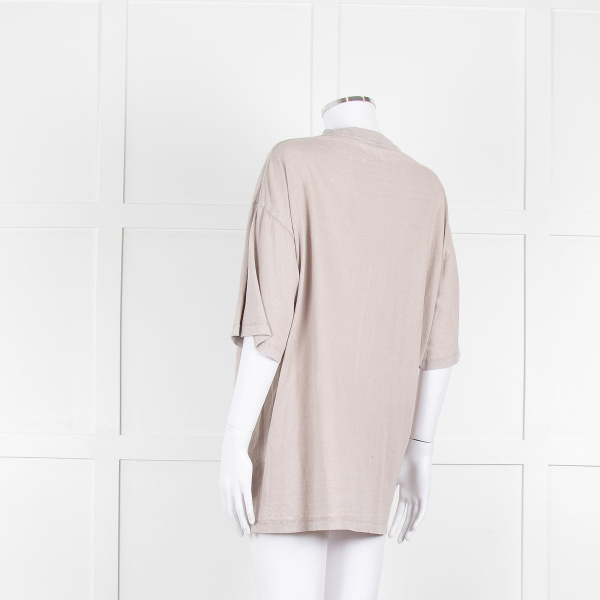 Acne Studios Grey Embroidered Slogan Oversized T-Shirt