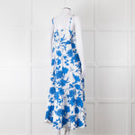 Me + Em Scribbled  Blue & White Flower Print Strappy Dress