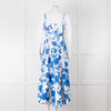 Me + Em Scribbled  Blue & White Flower Print Strappy Dress