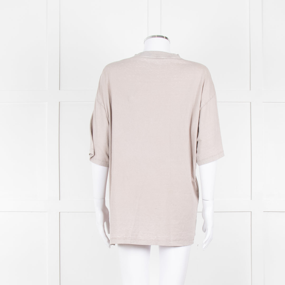 Acne Studios Grey Embroidered Slogan Oversized T-Shirt