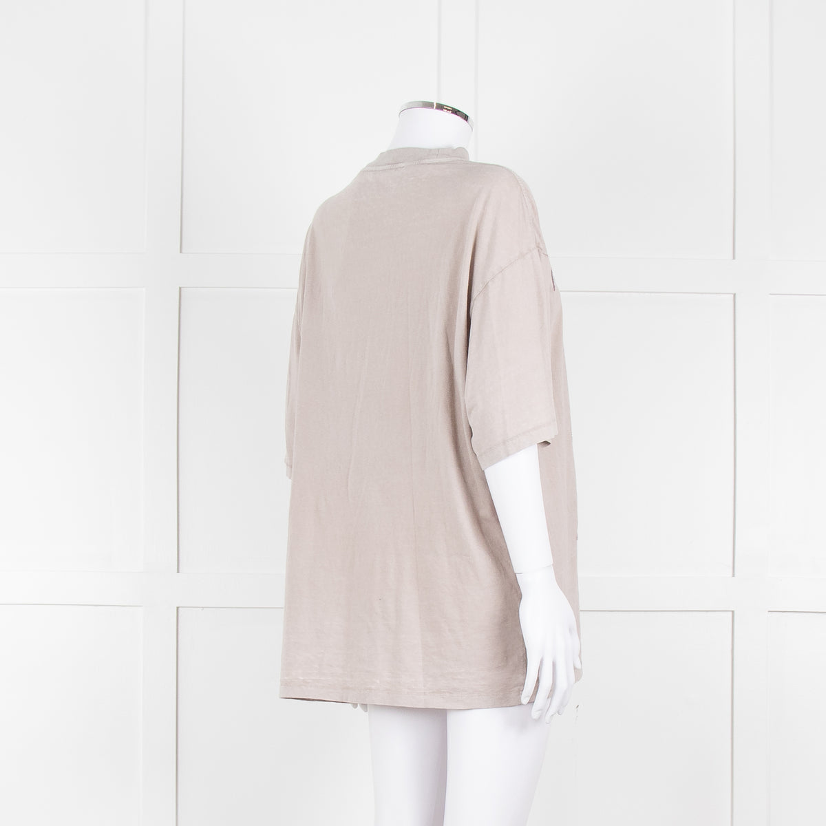 Acne Studios Grey Embroidered Slogan Oversized T-Shirt