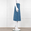M.i.h Jeans Blue Denim Silver Front Button Detail Midi Skirt