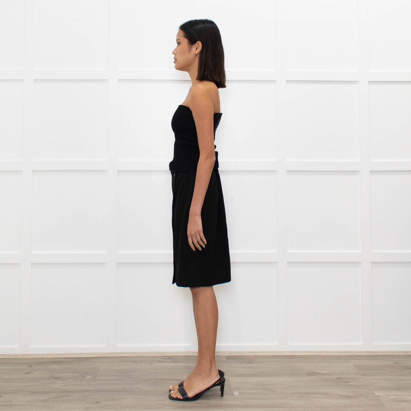 Burberry Black Button Up Pencil Skirt