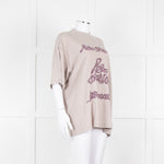 Acne Studios Grey Embroidered Slogan Oversized T-Shirt