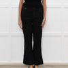 High Black Denim Flared Trousers
