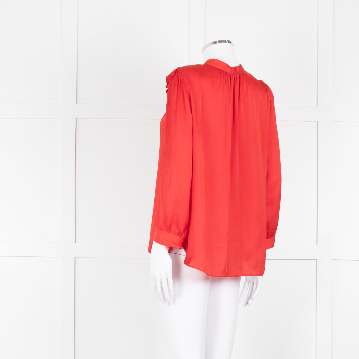 Zadig & Voltaire Red Frill Detail Satin Shirt