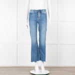 M.i.h Jeans Blue Denim Frayed Detail Flared Leg Jeans