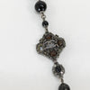 Chanel Gunmetal Silver Pearl Diamante CC Long Necklace