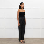 High Dark Denim High Waisted Trousers