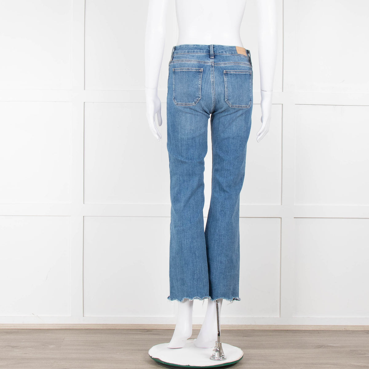 M.i.h Jeans Blue Denim Frayed Detail Flared Leg Jeans