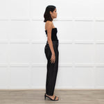 High Dark Denim High Waisted Trousers