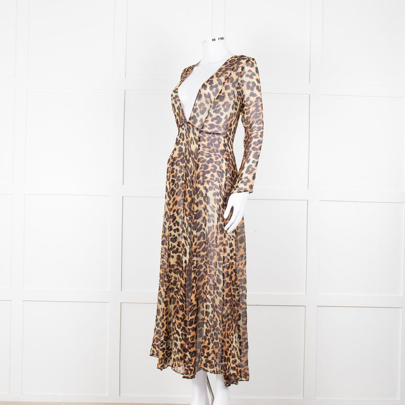 We Are Leone Brown Beige Animal Print Cover-up