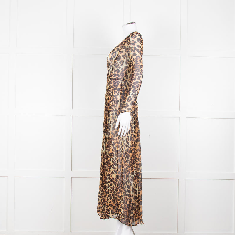 We Are Leone Brown Beige Animal Print Cover-up