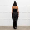 High Dark Denim High Waisted Trousers