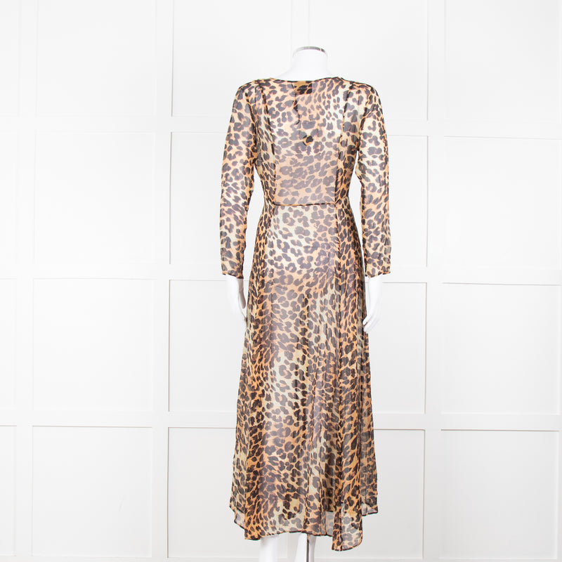 We Are Leone Brown Beige Animal Print Cover-up