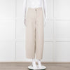 Sarah Pacini Beige Wide Leg Trousers