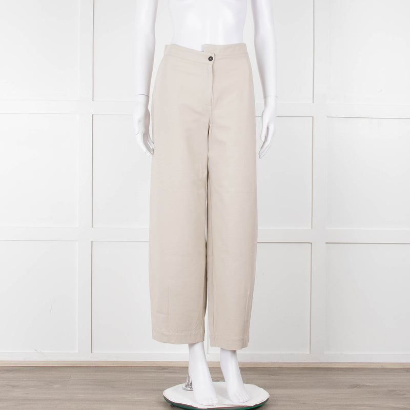 Sarah Pacini Beige Wide Leg Trousers
