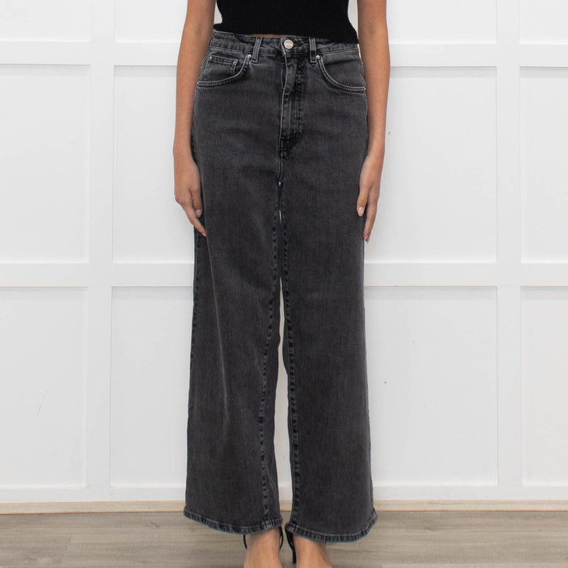 Toteme Black Washed Wide Leg Jeans