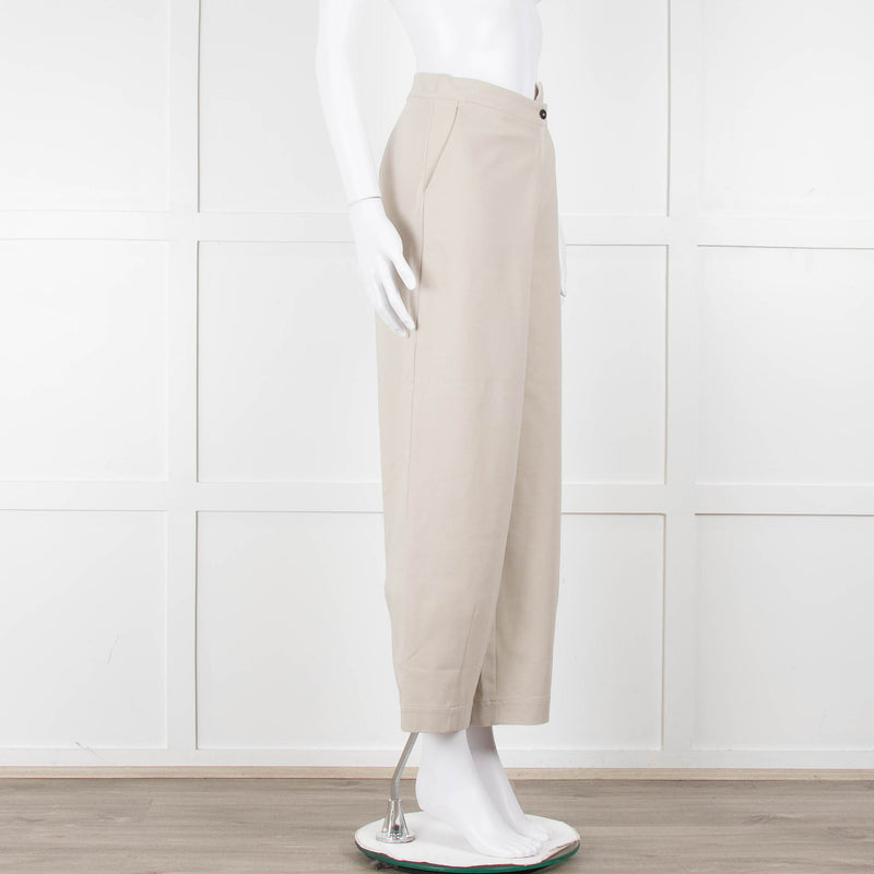 Sarah Pacini Beige Wide Leg Trousers