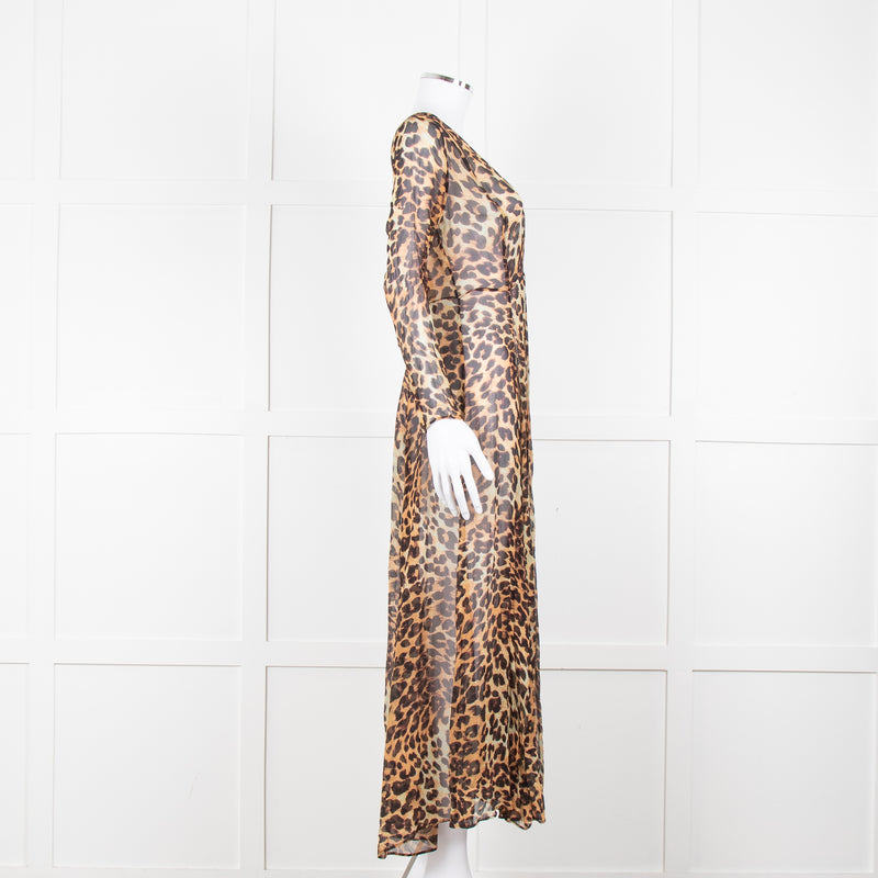 We Are Leone Brown Beige Animal Print Cover-up