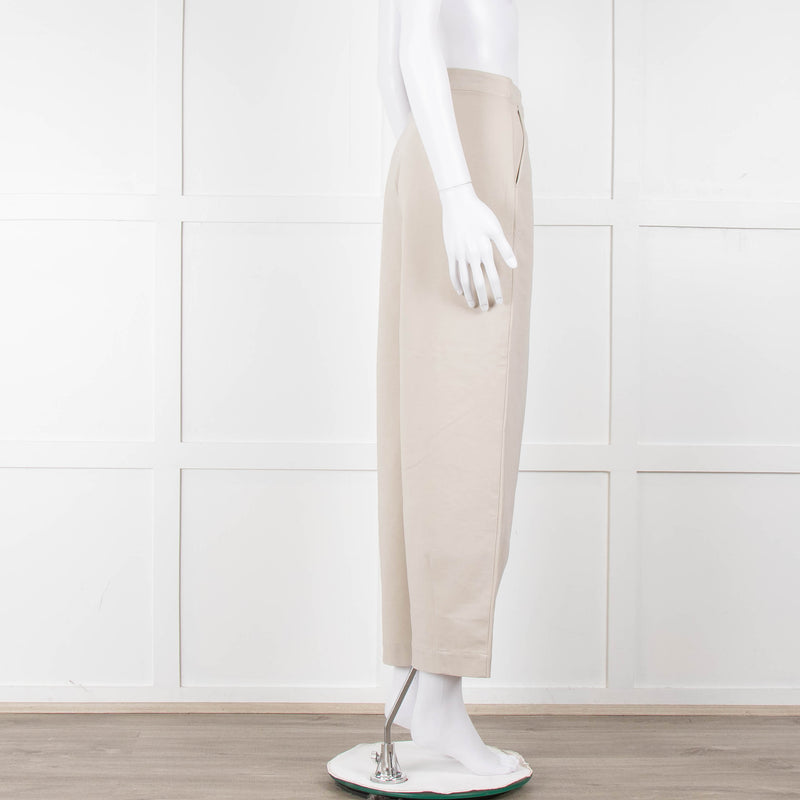 Sarah Pacini Beige Wide Leg Trousers
