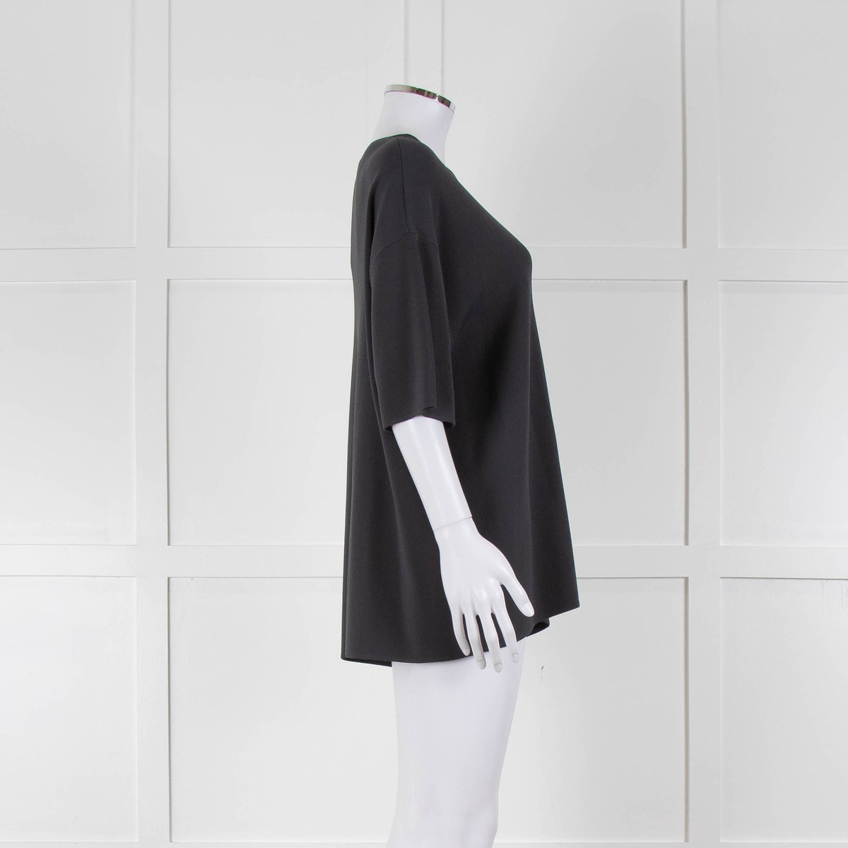 The Frankie Shop Grey Lenny Knit Boxy Short Sleeve Top