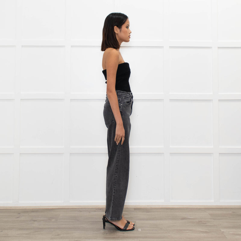 Toteme Black Washed Wide Leg Jeans