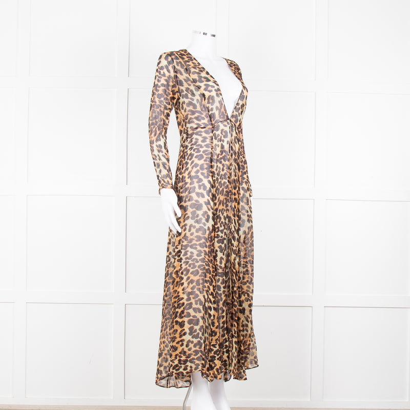 We Are Leone Brown Beige Animal Print Cover-up