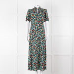Cefinn Irina Bias Cut Black Multi Maxi Dress