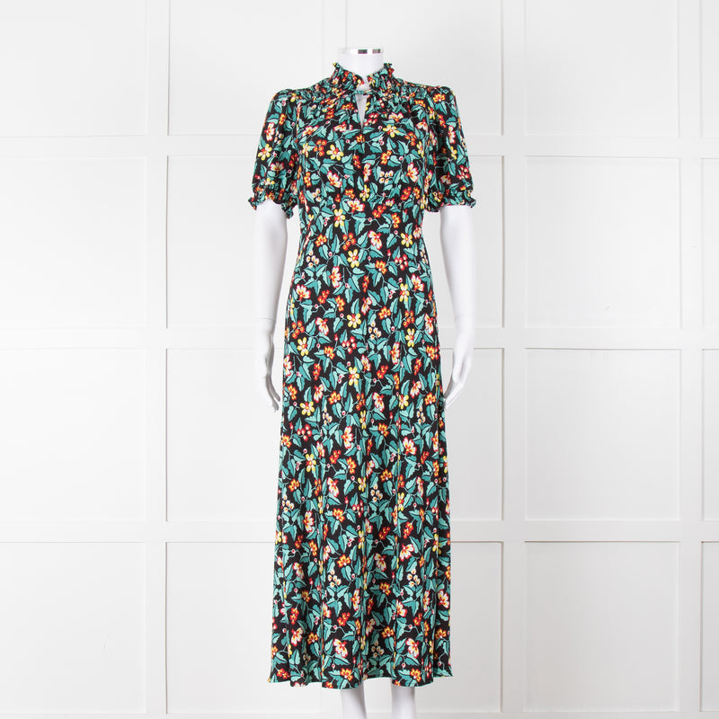 Cefinn Irina Bias Cut Black Multi Maxi Dress