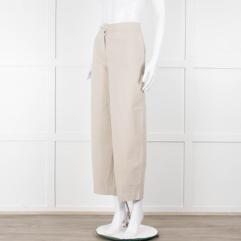 Sarah Pacini Beige Wide Leg Trousers
