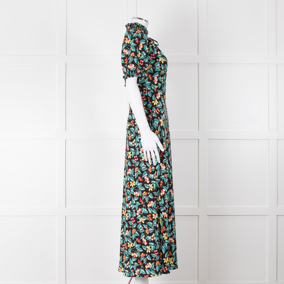 Cefinn Irina Bias Cut Black Multi Maxi Dress