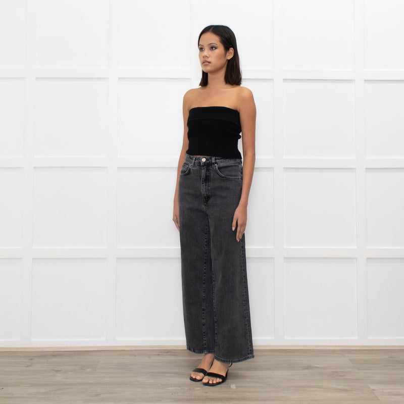 Toteme Black Washed Wide Leg Jeans