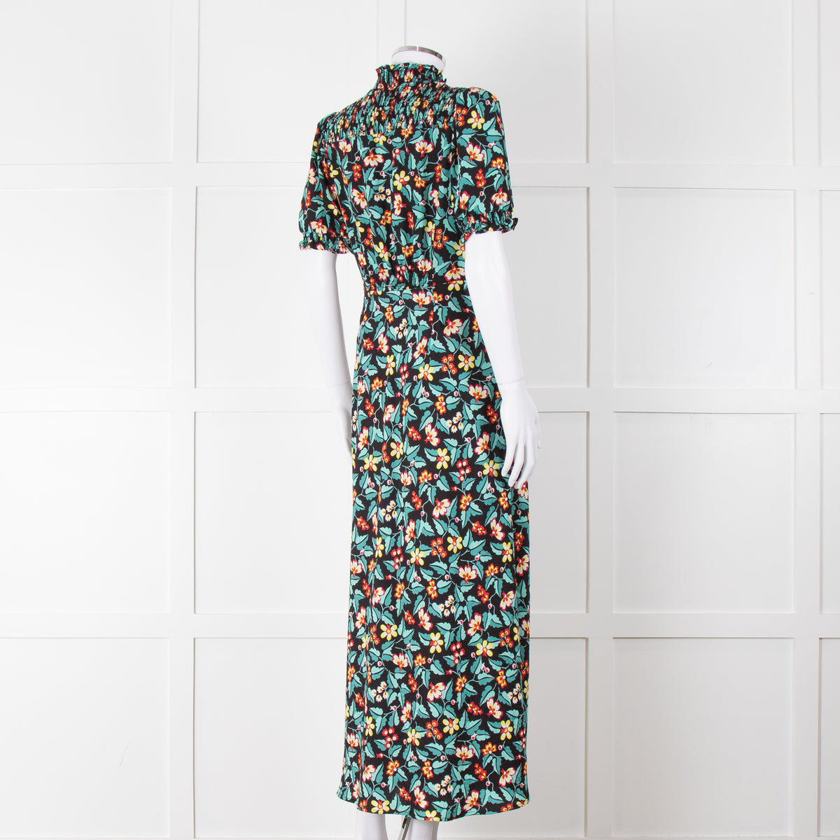 Cefinn Irina Bias Cut Black Multi Maxi Dress