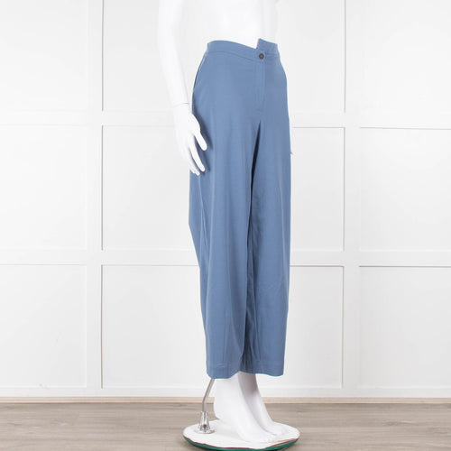 Sarah Pacini Blue Wide Leg Trousers