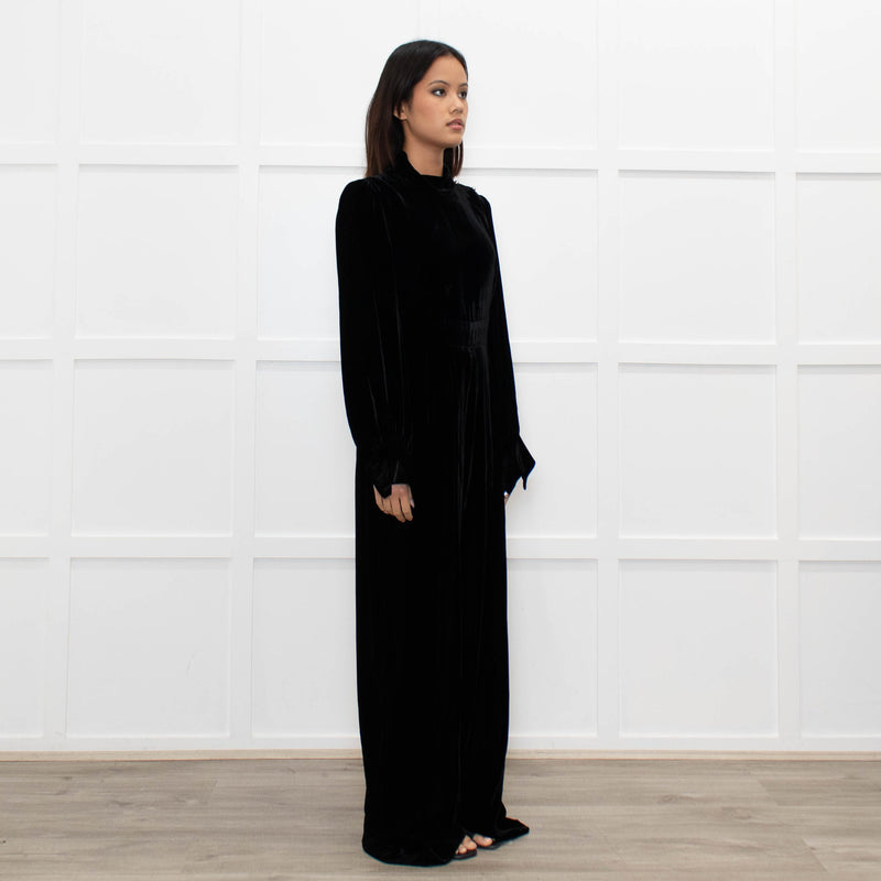 Jane Black Velvet Faux Pearl Detail Jumpsuit