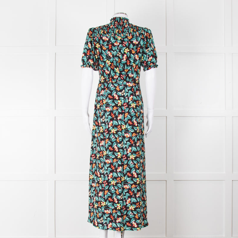 Cefinn Irina Bias Cut Black Multi Maxi Dress