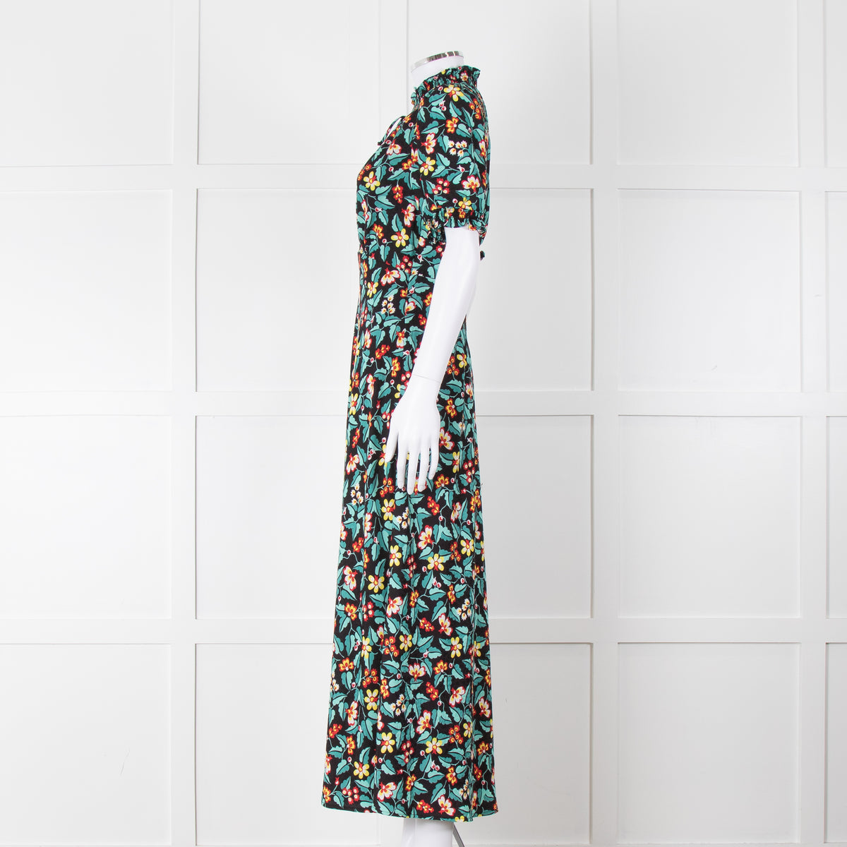 Cefinn Irina Bias Cut Black Multi Maxi Dress