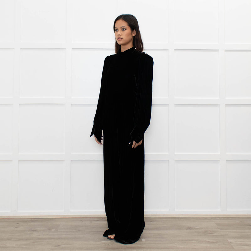 Jane Black Velvet Faux Pearl Detail Jumpsuit