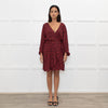Iro Red Black Animal Print Wrap Mini Dress