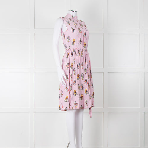 Prada Pink Silk 'Robot' Dress With Drawstring Hem