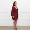 Iro Red Black Animal Print Wrap Mini Dress