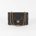 Chanel Vintage Black Classic Medium Double  Flap Shoulder Bag