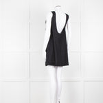 Free People Black Cotton Linen Blend Sleeveless Scoop Back Mini Dress