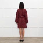 Iro Red Black Animal Print Wrap Mini Dress